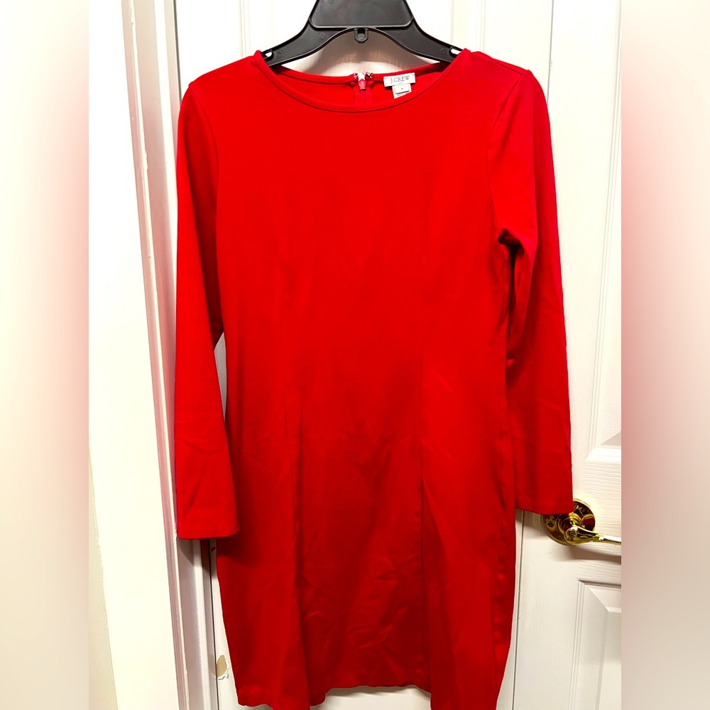 J. Crew Red 3/4 Sleeve Dress Size 6